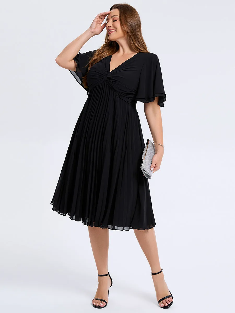 pretty TALIENNE|Plus Size Pleated Chiffon Wedding Guest Dress sold by Ever Pretty product image thumbnail 4