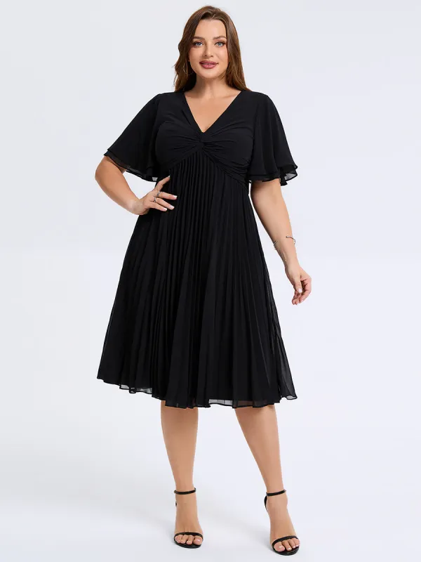 pretty TALIENNE|Plus Size Pleated Chiffon Wedding Guest Dress sold by Ever Pretty