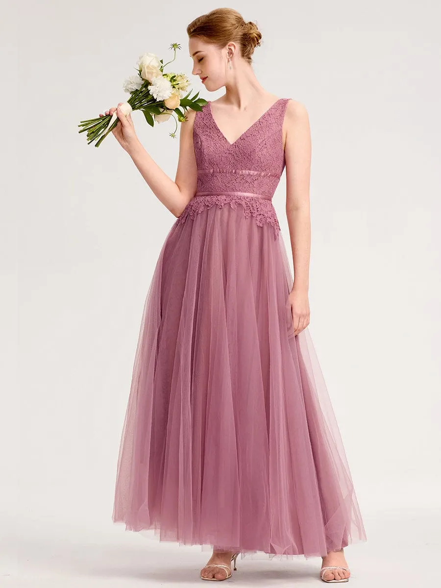 ever ELIA|Applique Tulle Sleeveless Bridesmaid Dress sold by Ever Pretty product image thumbnail 5