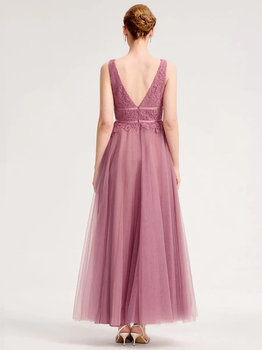 ever ELIA|Applique Tulle Sleeveless Bridesmaid Dress sold by Ever Pretty product image thumbnail 2