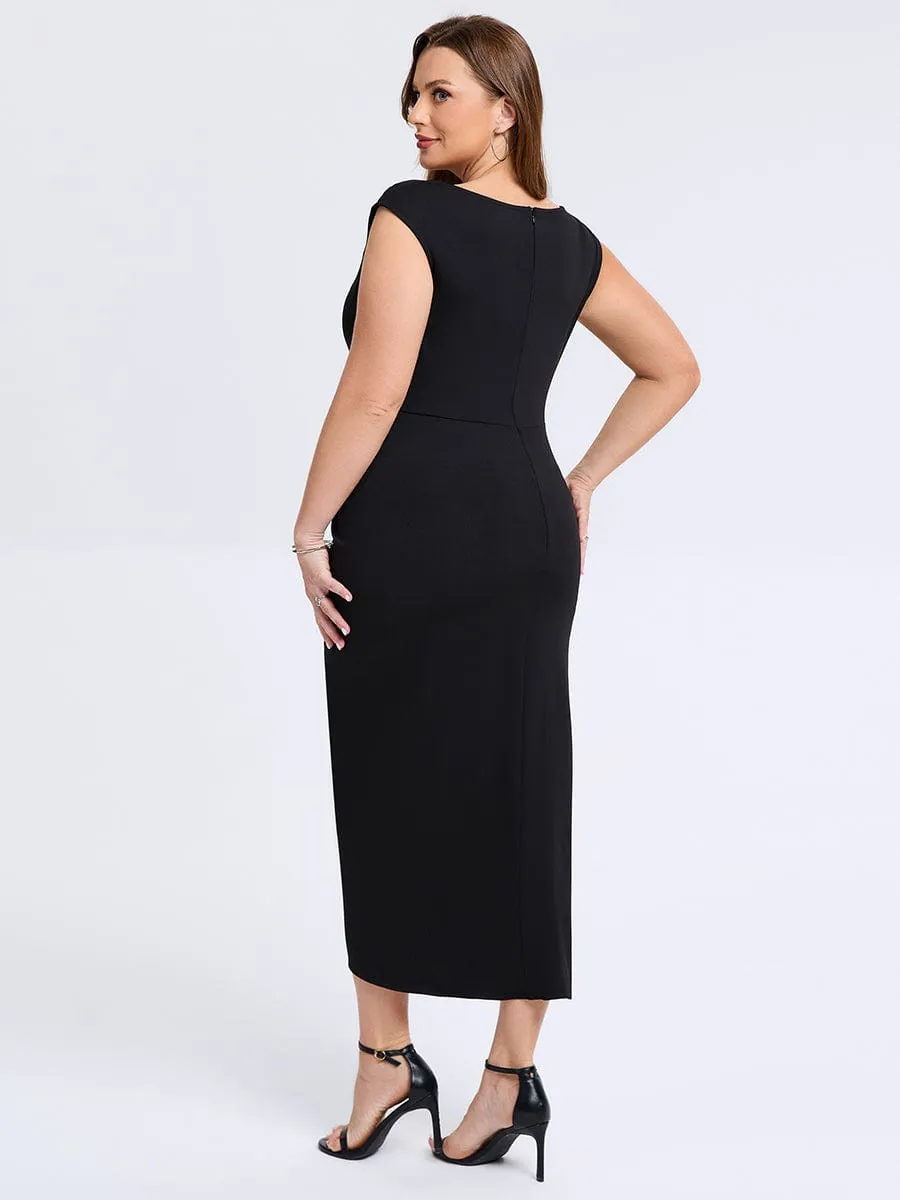 pretty DAPHARA|Plus Size Slit Bodyon Wedding Guest Dress sold by Ever Pretty product image thumbnail 2