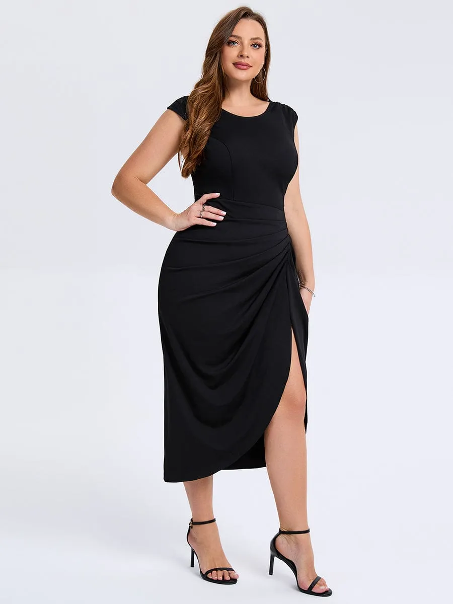 pretty DAPHARA|Plus Size Slit Bodyon Wedding Guest Dress sold by Ever Pretty product image thumbnail 4