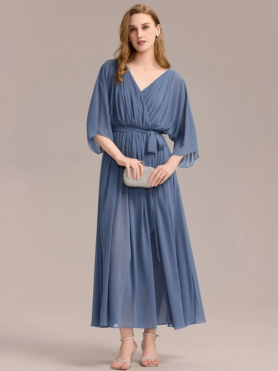 ever ELINA|Slit Chiffon Tie-Front Formal Dress sold by Ever Pretty product image thumbnail 5
