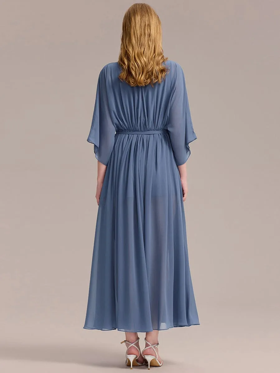 ever ELINA|Slit Chiffon Tie-Front Formal Dress sold by Ever Pretty product image thumbnail 2