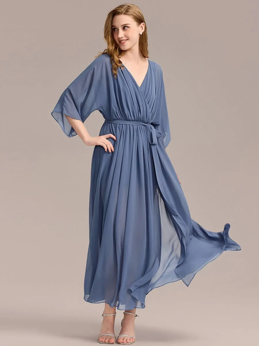 ever ELINA|Slit Chiffon Tie-Front Formal Dress sold by Ever Pretty product image thumbnail 4