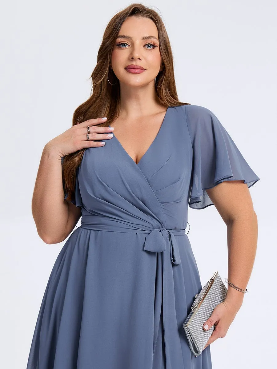 pretty MARISELLE|Plus Size Tie Knot Chiffon Wedding Guest Dress sold by Ever Pretty product image thumbnail 3