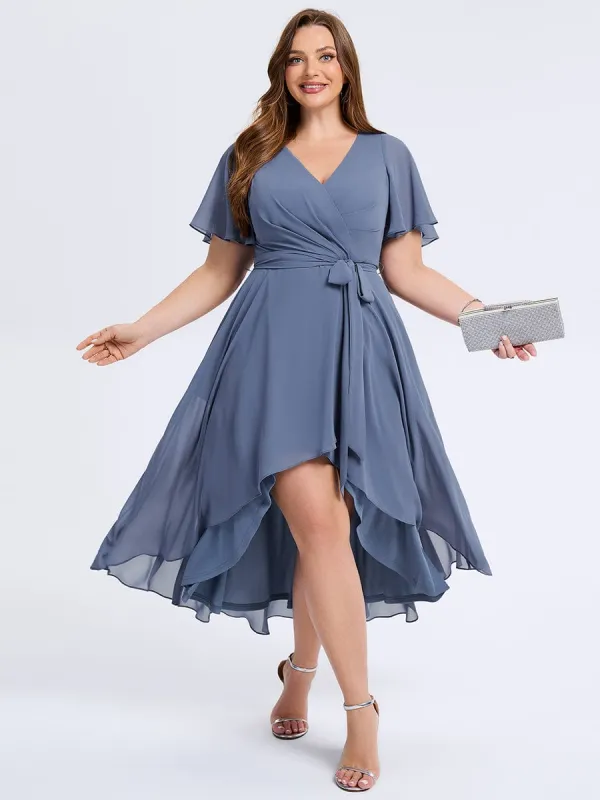 pretty MARISELLE|Plus Size Tie Knot Chiffon Wedding Guest Dress sold by Ever Pretty