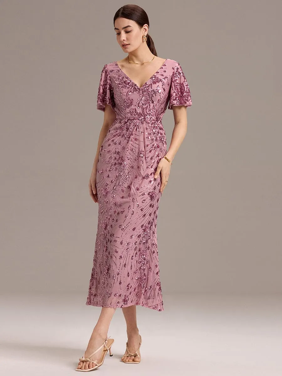 ever PALMER|Embroidery Sequin Formal Wedding Guest Dress sold by Ever Pretty product image thumbnail 4