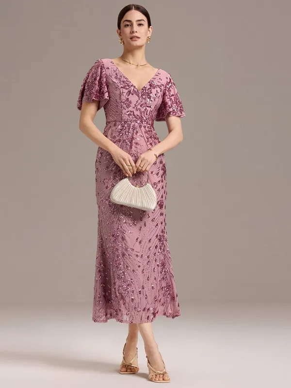 ever PALMER|Embroidery Sequin  Formal Wedding Guest Dress sold by Ever Pretty