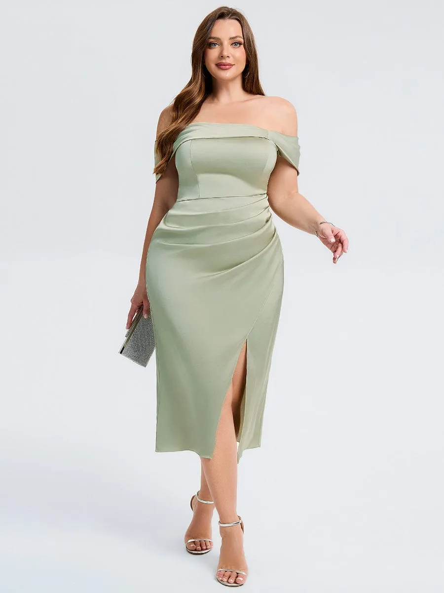 pretty DIANELLE|Plus Size Slit Satin Wedding Guest Dress sold by Ever Pretty product image thumbnail 5