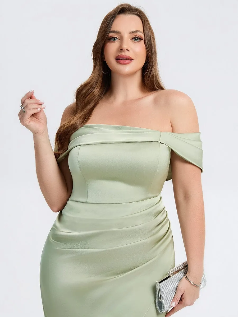 pretty DIANELLE|Plus Size Slit Satin Wedding Guest Dress sold by Ever Pretty product image thumbnail 3