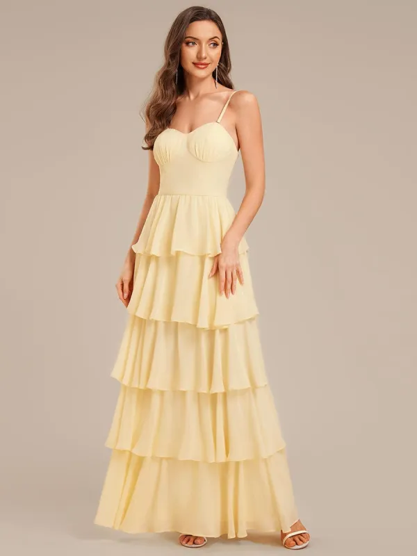 Ruffled Chiffon Sleeveless Wedding Guest Dress sold by Ever Pretty