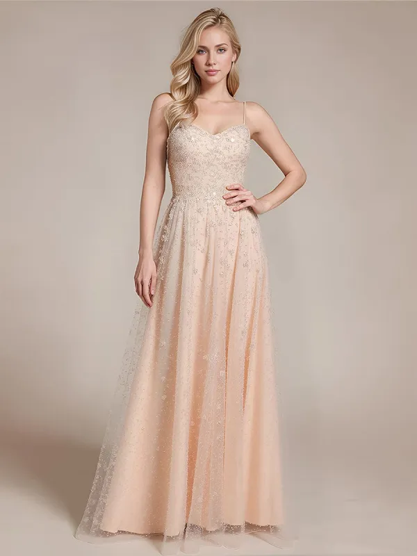 ever AURIELLE|Lace-Up Sequin Sleeveless Formal Dress sold by Ever Pretty