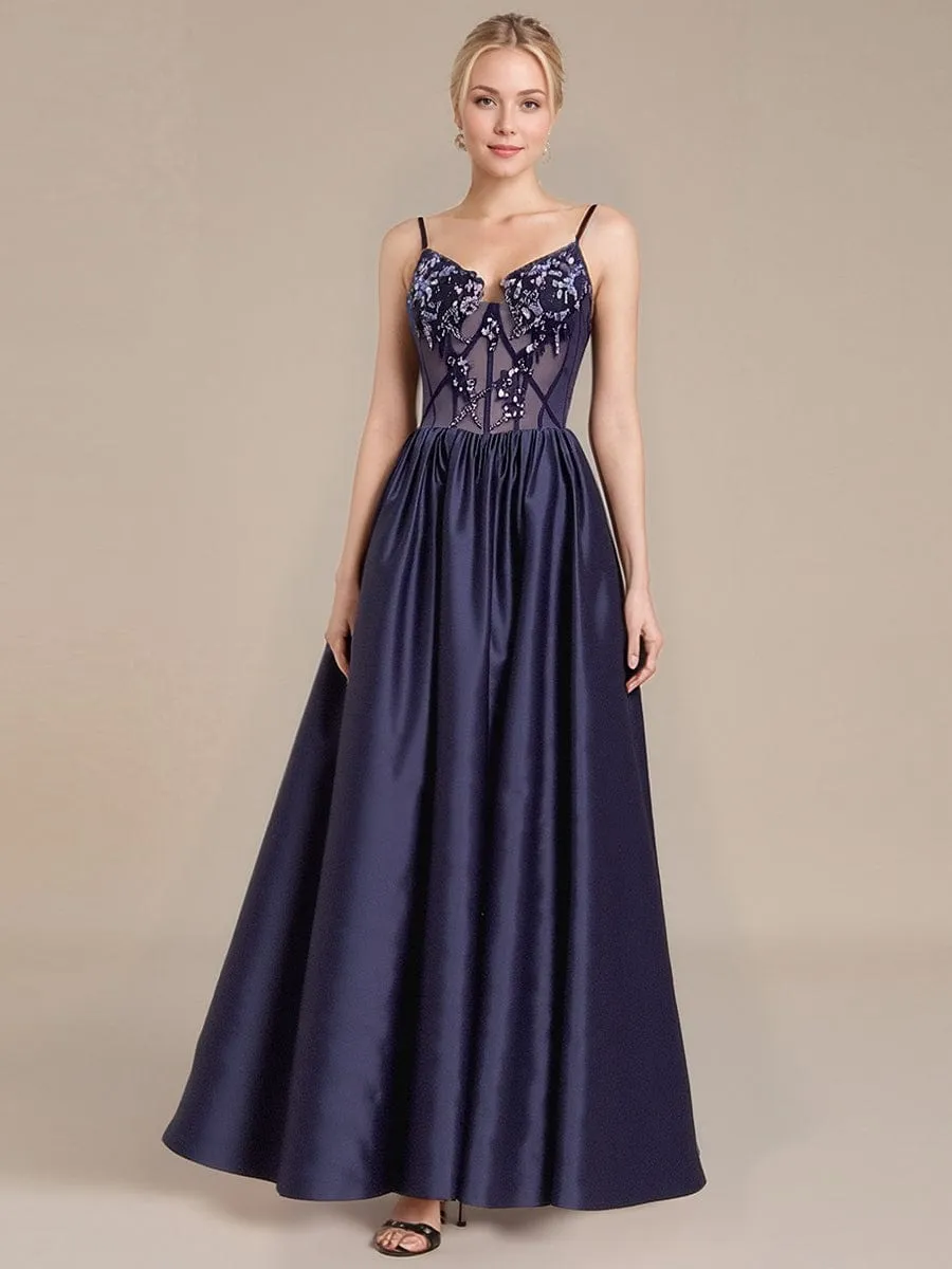 ever SERAPHINA|See-Through Satin Sleeveless Formal Dress sold by Ever Pretty