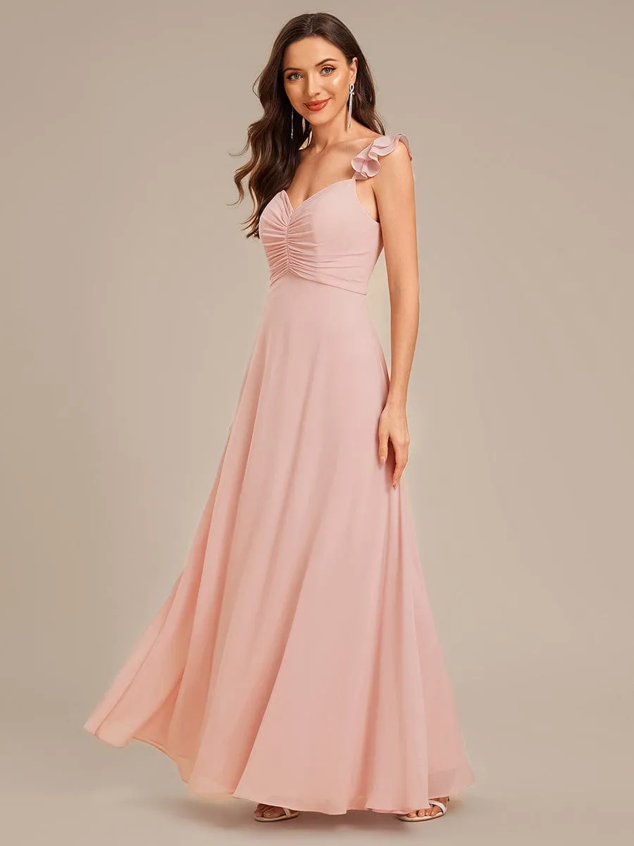 ever SERENA|Backless Chiffon Ruffled Bridesmaid Dress sold by Ever Pretty