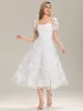 ever THALINA|Elegant Puff Sleeve A-Line Midi Dress sold by Ever Pretty