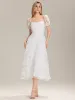 ever THALINA|Elegant Puff Sleeve A-Line Midi Dress sold by Ever Pretty