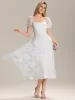 ever THALINA|Elegant Puff Sleeve A-Line Midi Dress sold by Ever Pretty