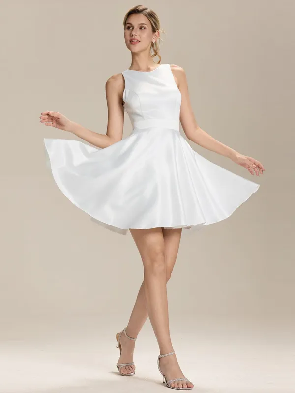 Satin A-Line Mini Backless Dress with Pockets sold by Ever Pretty