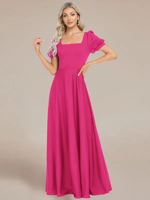 Custom Size Lace-up Back Puffy Sleeves Square Neck Evening Dress sold by Ever Pretty
