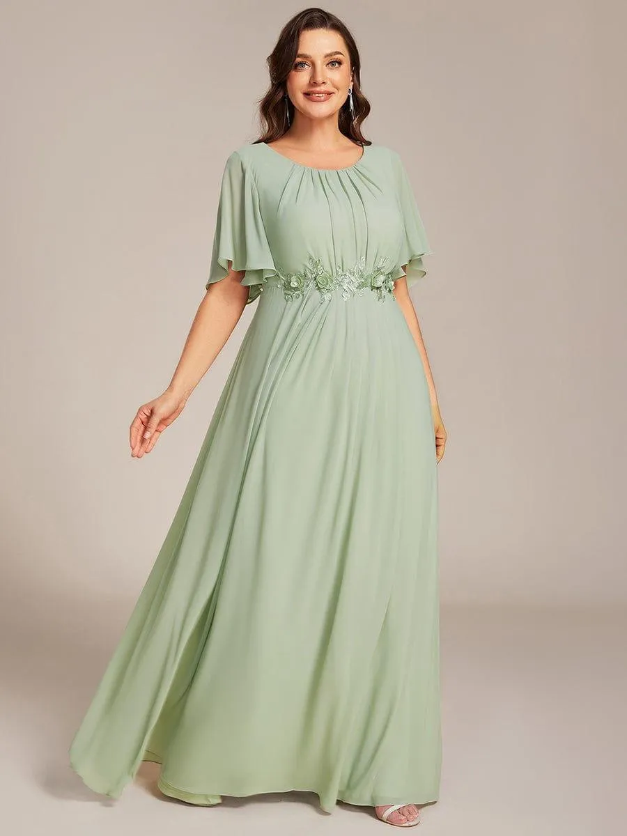 pretty ASPYN|Plus Size Pleated Waist Applique Maxi Bridesmaid Dress sold by Ever Pretty product image thumbnail 5