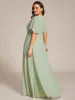 pretty ASPYN|Plus Size Pleated Waist Applique Maxi Bridesmaid Dress sold by Ever Pretty
