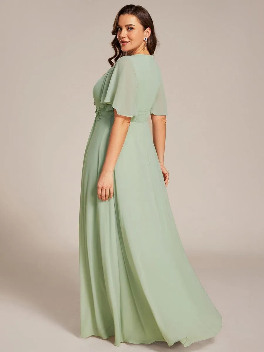 pretty ASPYN|Plus Size Pleated Waist Applique Maxi Bridesmaid Dress sold by Ever Pretty product image thumbnail 2
