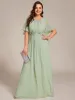 pretty ASPYN|Plus Size Pleated Waist Applique Maxi Bridesmaid Dress sold by Ever Pretty