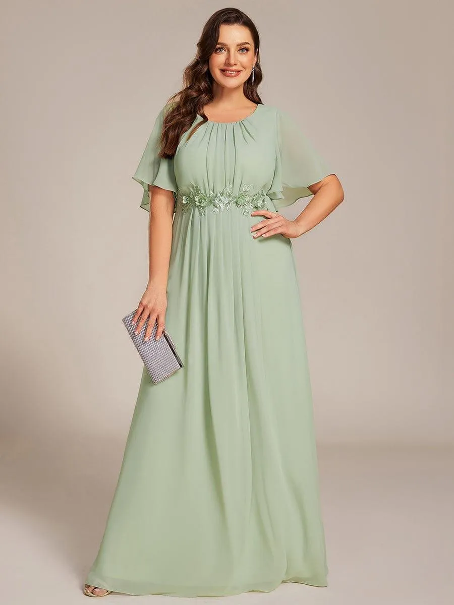 pretty ASPYN|Plus Size Pleated Waist Applique Maxi Bridesmaid Dress sold by Ever Pretty product image thumbnail 4