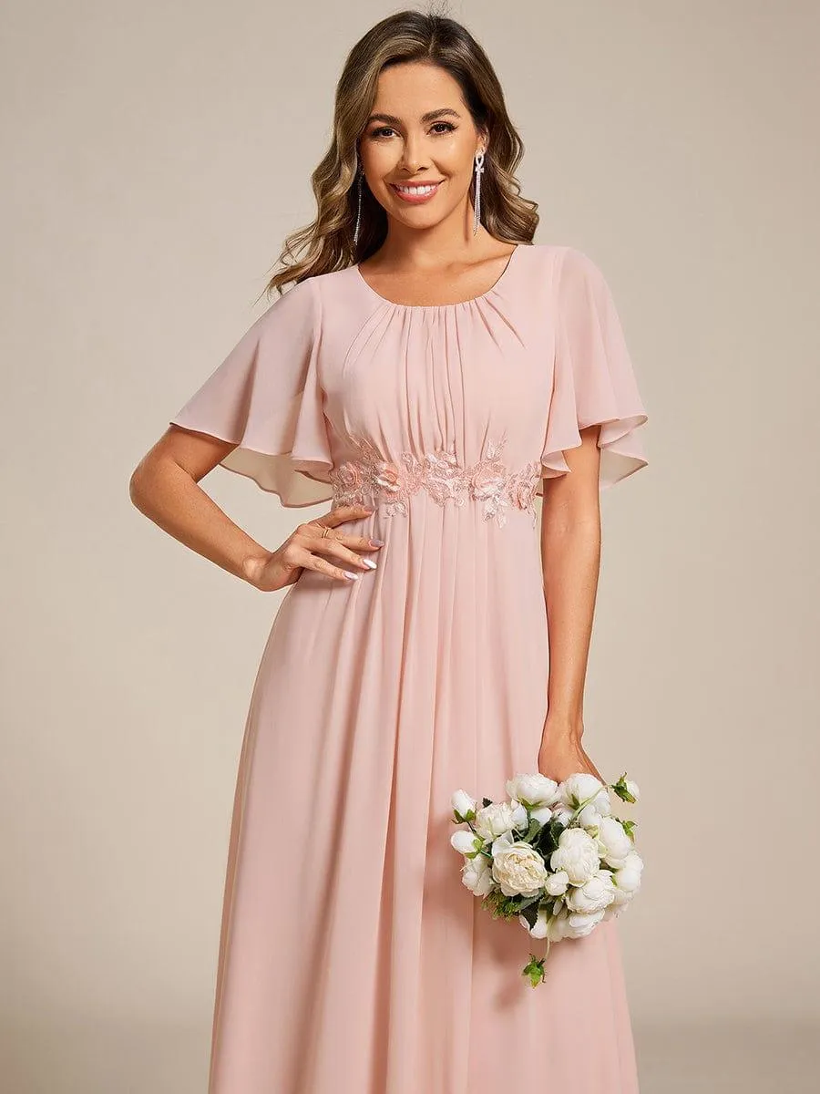 ever ASPYN|Pleated Applique Maxi Bridesmaid Dress sold by Ever Pretty product image thumbnail 3