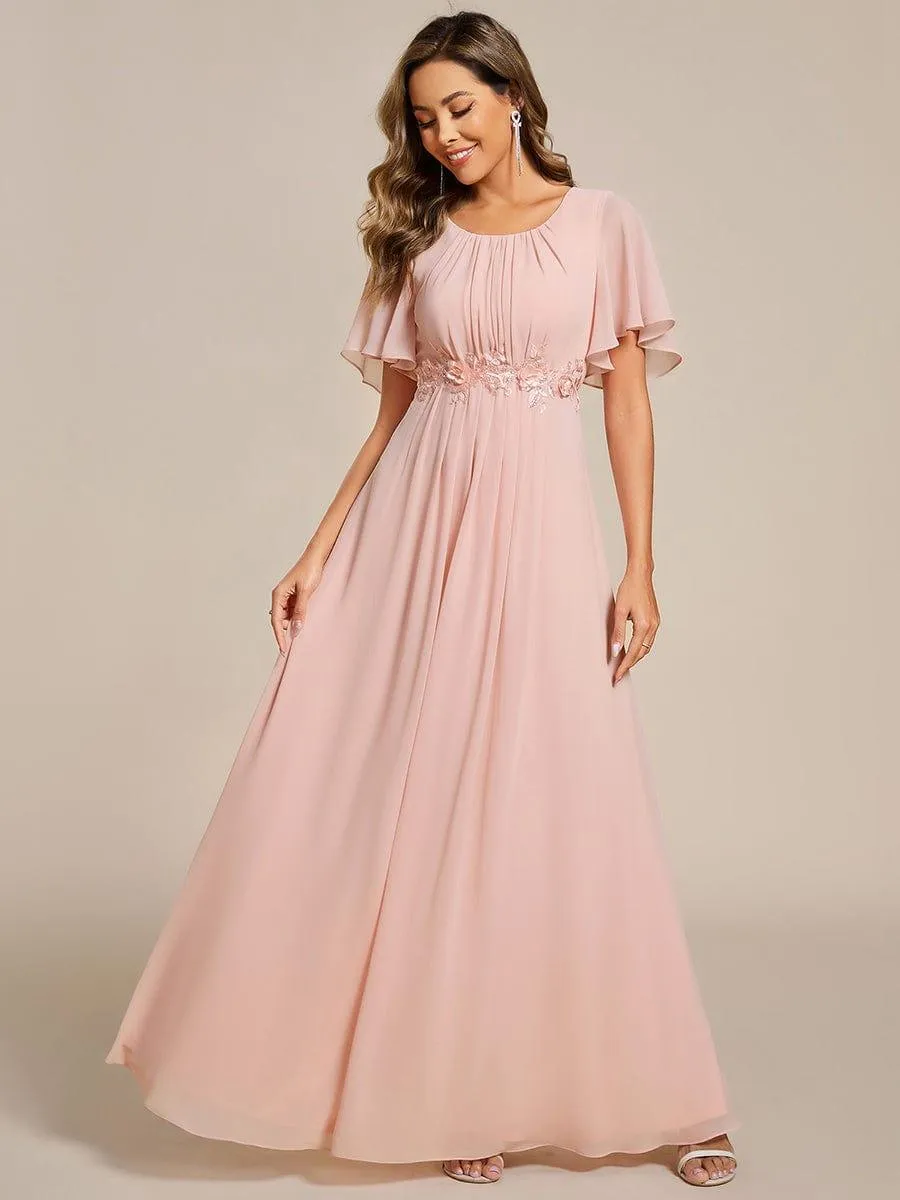 ever ASPYN|Pleated Applique Maxi Bridesmaid Dress sold by Ever Pretty product image thumbnail 4