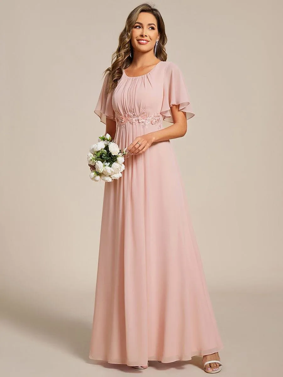 ever ASPYN|Pleated Applique Maxi Bridesmaid Dress sold by Ever Pretty product image thumbnail 5