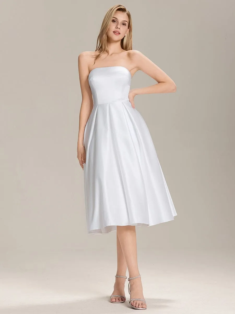ever AMARA|Satin Strapless A-Line Midi Dress sold by Ever Pretty product image thumbnail 4