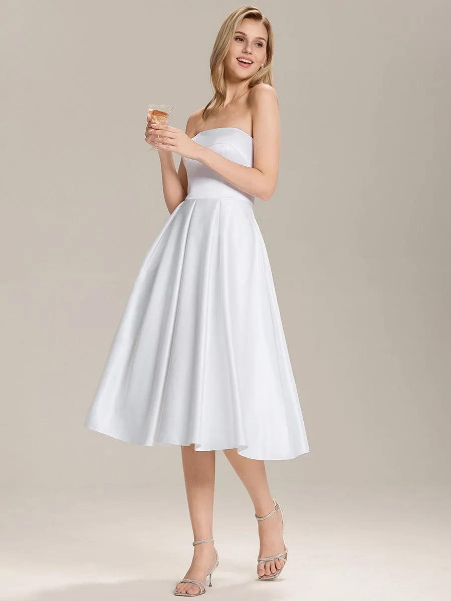 ever AMARA|Satin Strapless A-Line Midi Dress sold by Ever Pretty product image thumbnail 5