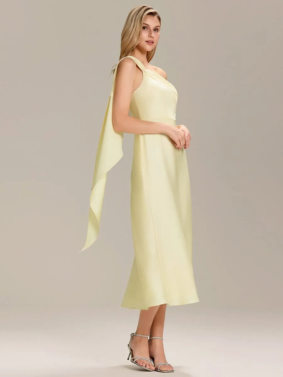 ever TAHLIA|Satin One-Shoulder Midi Wedding Guest Dress sold by Ever Pretty product image thumbnail 5