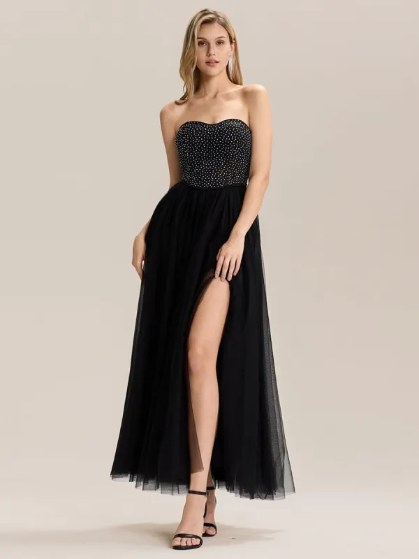 ever MELIORA|Strapless Tulle Embellished Formal Evening Dress sold by Ever Pretty