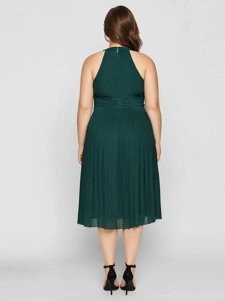 pretty VAYLA|Plus-Size Glittery Halter Neck Dress sold by Ever Pretty product image thumbnail 5