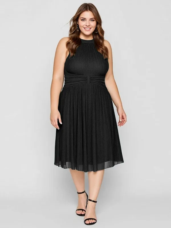 Plus-Size Glittery Halter Neck Dress sold by Ever Pretty