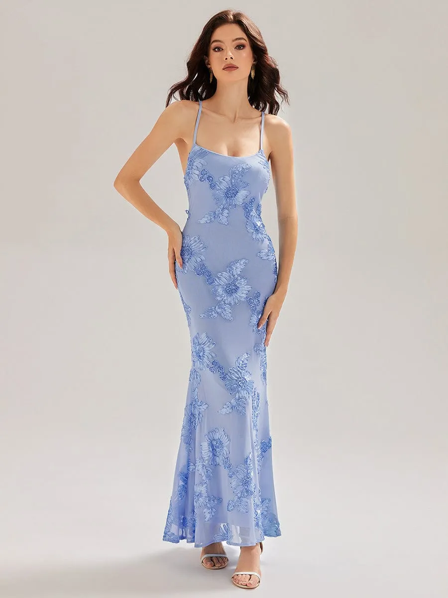 ever SONNY|Lace-Up Mesh Mermaid Floral Dress sold by Ever Pretty product image thumbnail 4