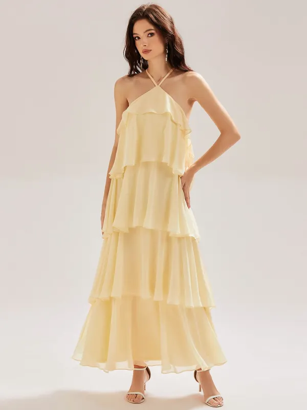 ever TALIA|Backless Chiffon Tiered Maxi Dress sold by Ever Pretty