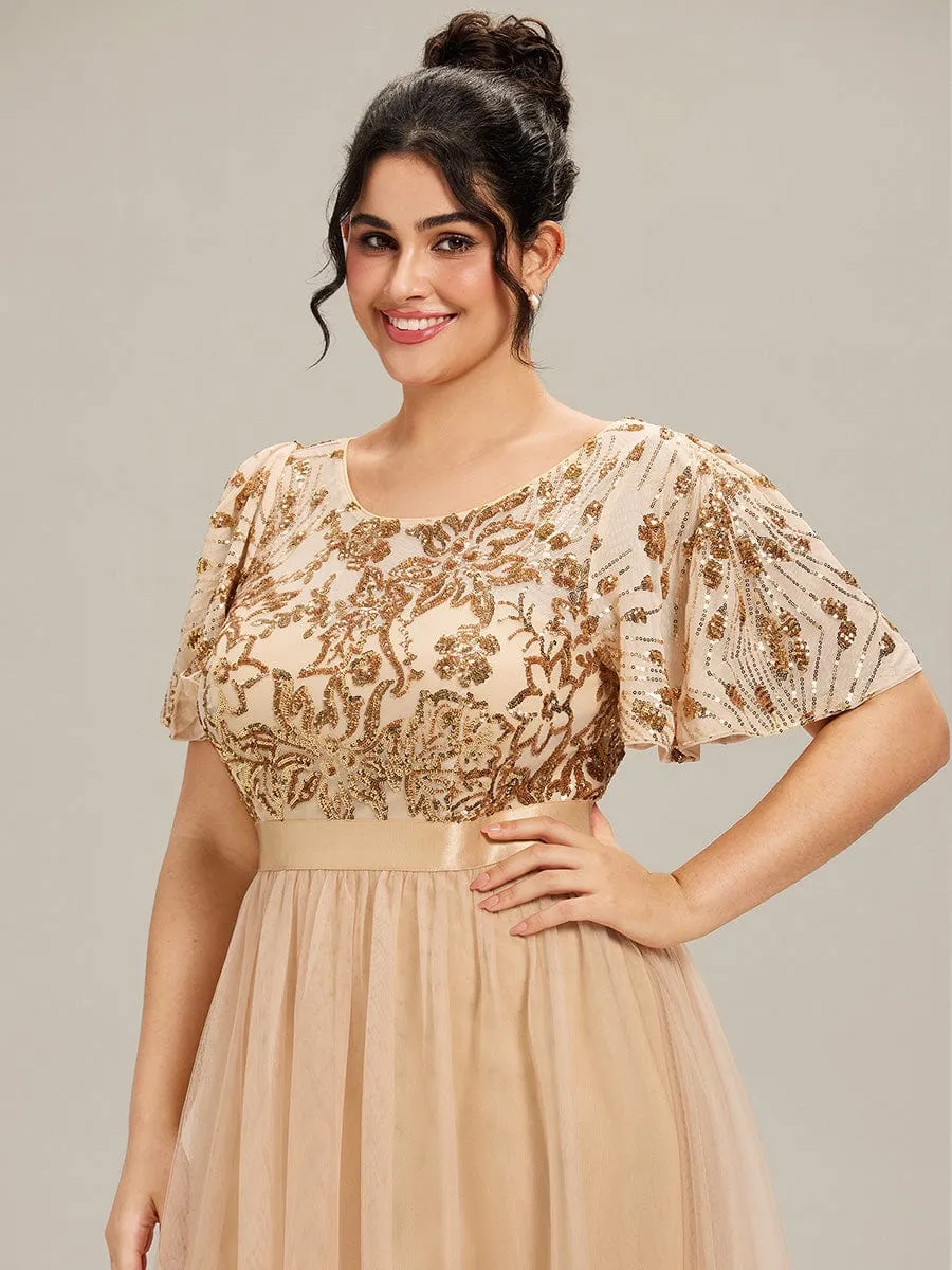 ever COOPER|Round Neck Sequin Ruffle Sleeve Dress sold by Ever Pretty product image thumbnail 3