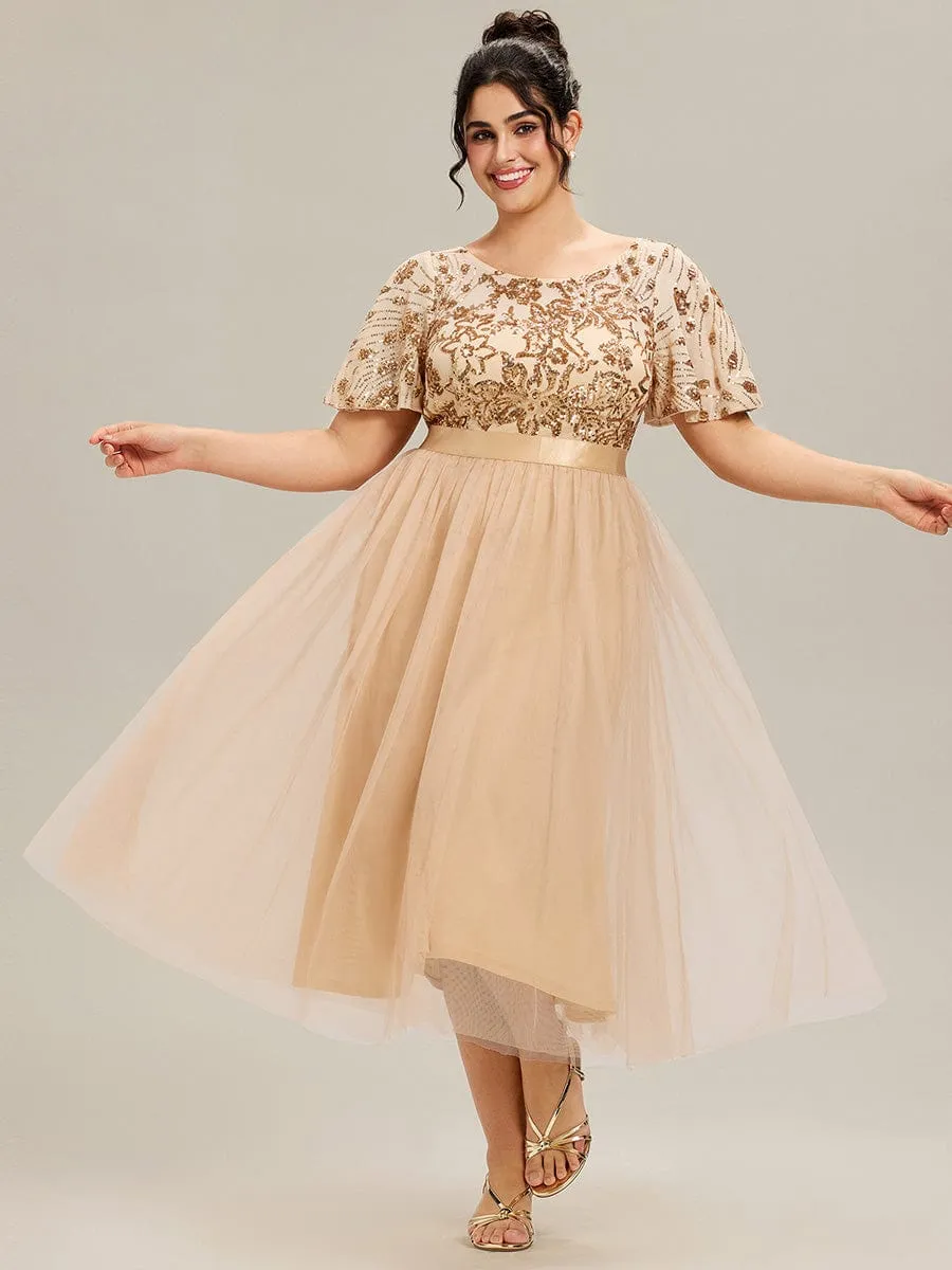ever COOPER|Round Neck Sequin Ruffle Sleeve Dress sold by Ever Pretty product image thumbnail 4