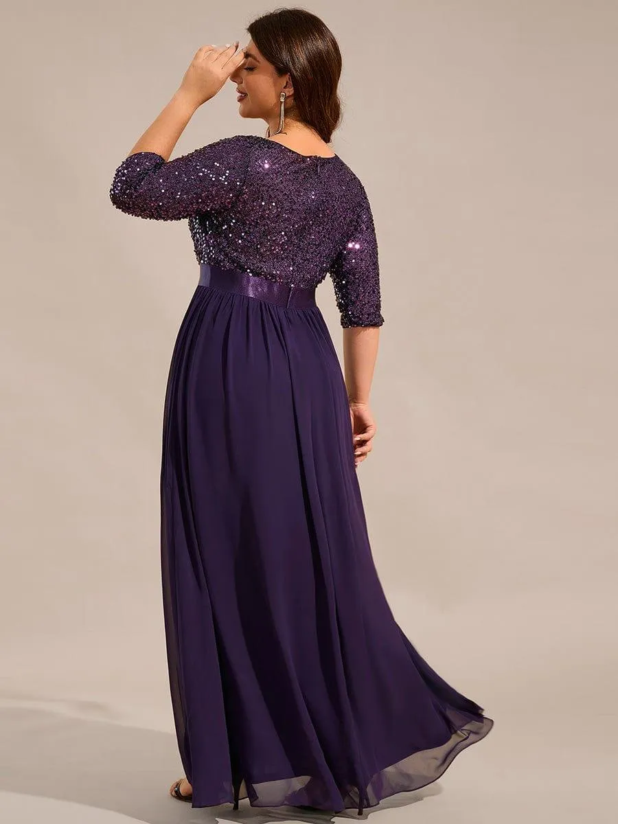pretty FLORENCE|Plus Size Sequin 3/4 Sleeves Dresses sold by Ever Pretty product image thumbnail 2