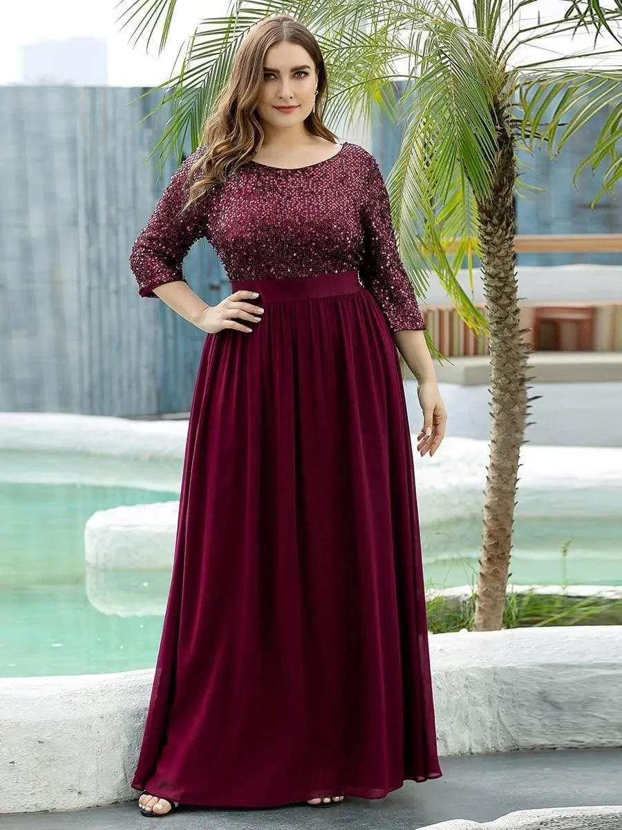 pretty FLORENCE|Plus Size Sequin 3/4 Sleeves Dresses sold by Ever Pretty product image thumbnail 3