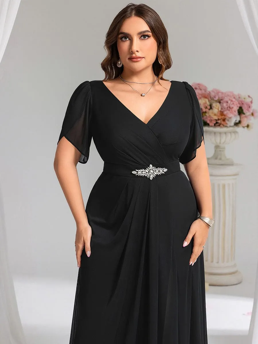 pretty NOAH|Plus Size Waist Decoration Chiffon A-Line Formal Dress sold by Ever Pretty product image thumbnail 3