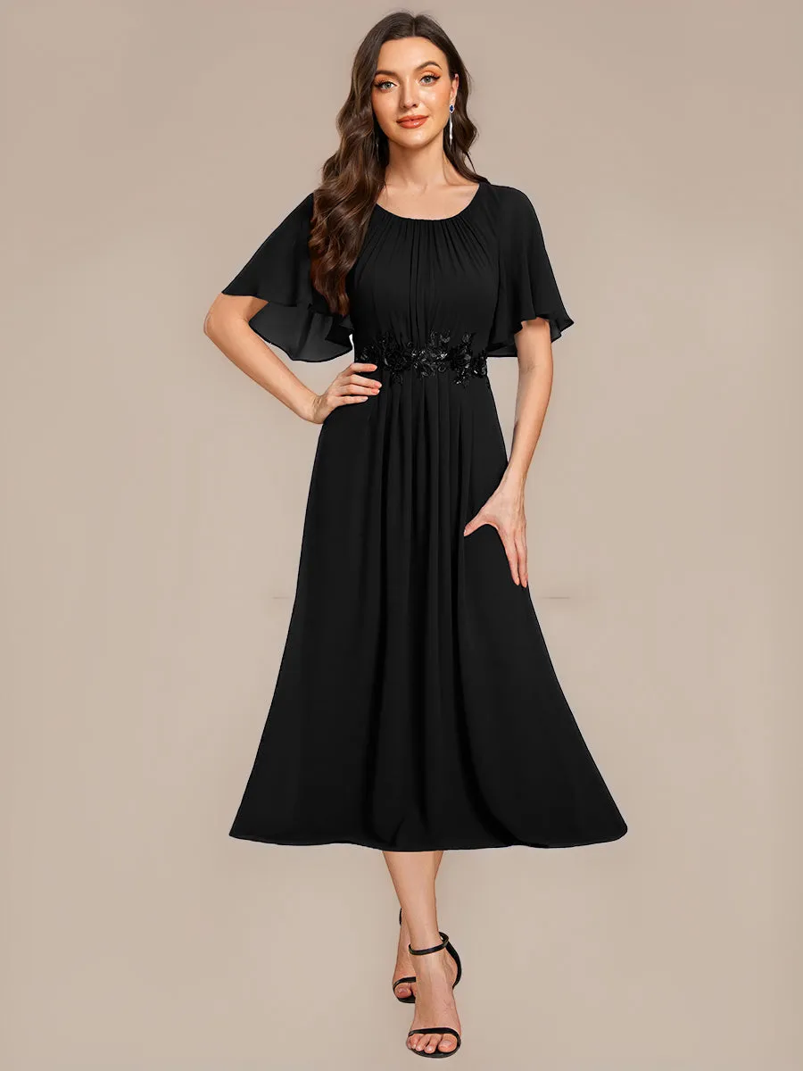 ever PORTIA|Applique Ruffle Sleeve Mide Dress sold by Ever Pretty product image thumbnail 5