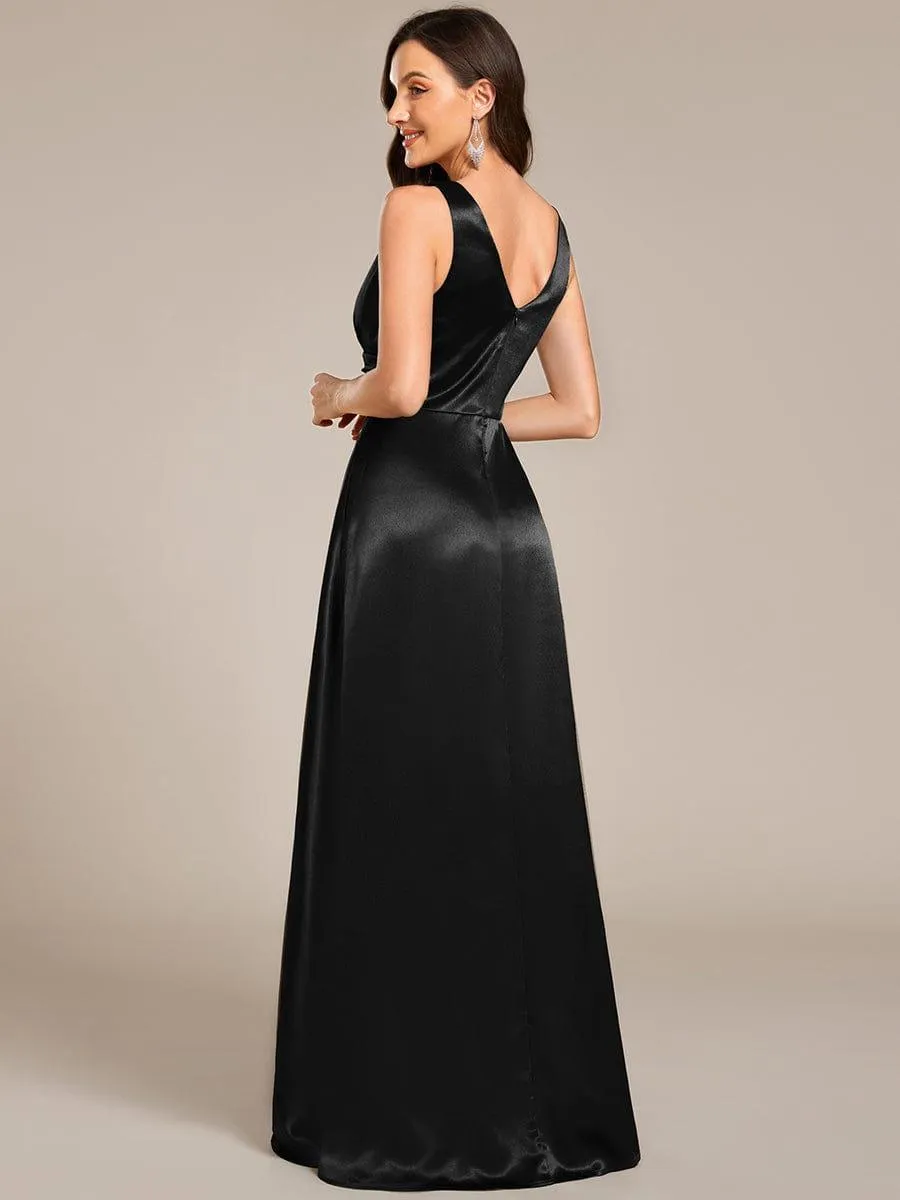 ever INDY|Double V-neck Satin Maxi Formal Dress with Pockets sold by Ever Pretty product image thumbnail 5