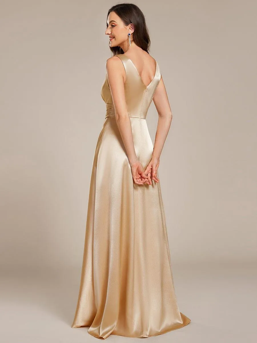 ever INDY|Double V-neck Satin Maxi Formal Dress with Pockets sold by Ever Pretty product image thumbnail 3