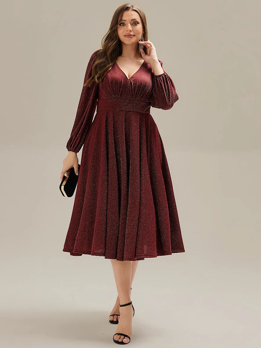 pretty GREER| Plus Size Glitter long Sleeve Midi Dress With Pocket sold by Ever Pretty product image thumbnail 4