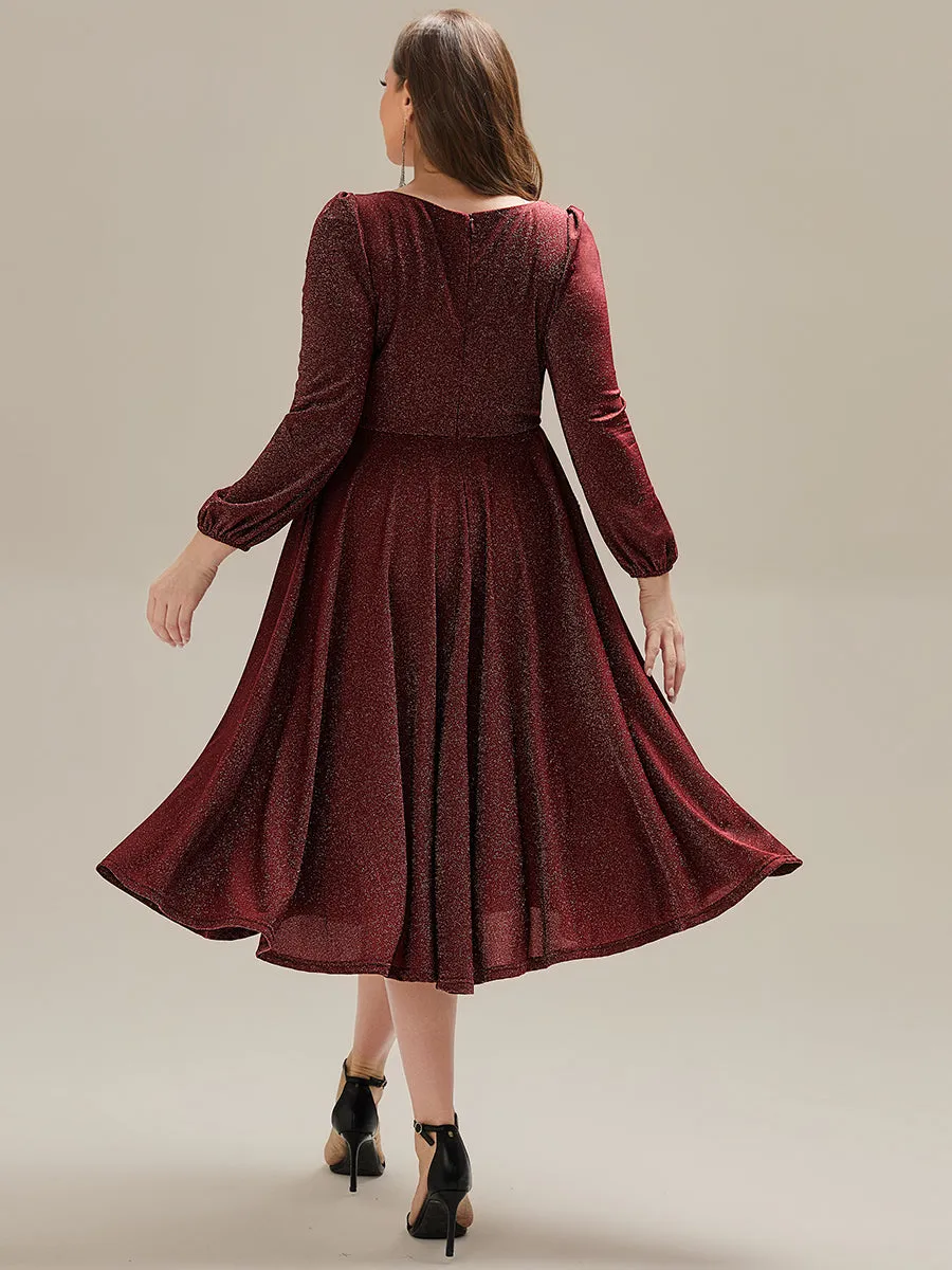 pretty GREER| Plus Size Glitter long Sleeve Midi Dress With Pocket sold by Ever Pretty product image thumbnail 2